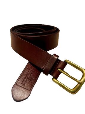 Polo Jeans Co Ralph Lauren
Genuine Leather Brown Belt Brass Buckle 
M - 37”